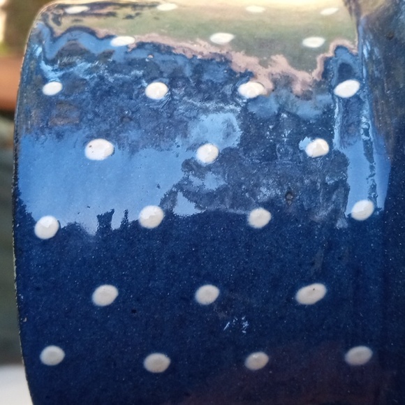 Elchinger Et Cie blue floral and dotted ceramic milk jug pitcher - Picture 9 of 13